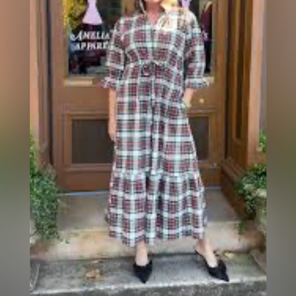 Holly Shae Catherine Plaid Maxi Dress, Euc, Size S/M